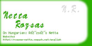 netta rozsas business card